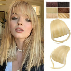 Wispy Bangs Clip In Hairpieces for Women Synthetic Fiber Flat Neat Fringe Bangs