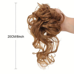 Wavy Curly Hair Bun Chignon for Women with Elastic Hair Rope - Easy Styling