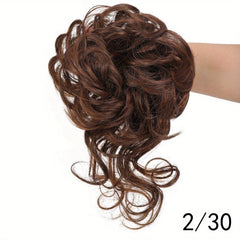 Wavy Curly Hair Bun Chignon for Women with Elastic Hair Rope - Easy Styling