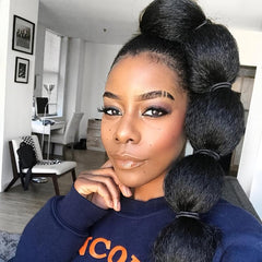Synthetic Bubble Lantern Ponytail for Women Straight Hair Extension Wig