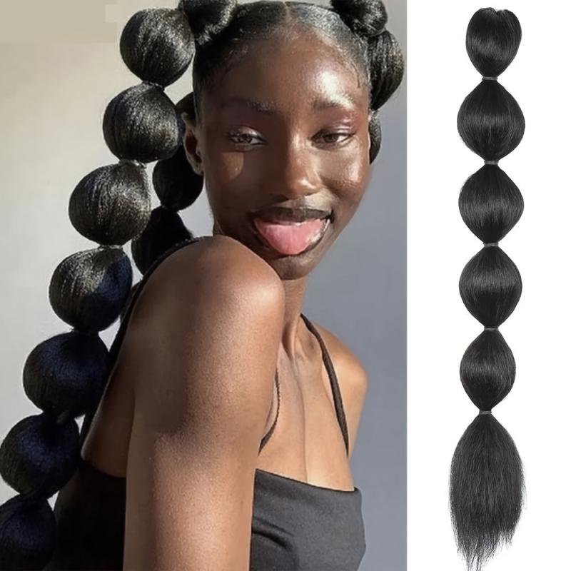 Synthetic Bubble Lantern Ponytail for Women Straight Hair Extension Wig