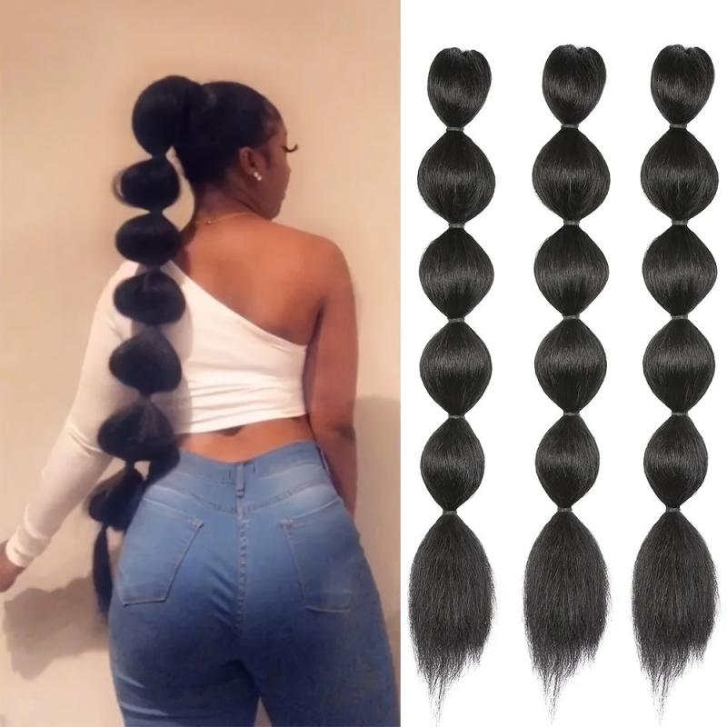 Synthetic Bubble Lantern Ponytail for Women Straight Hair Extension Wig