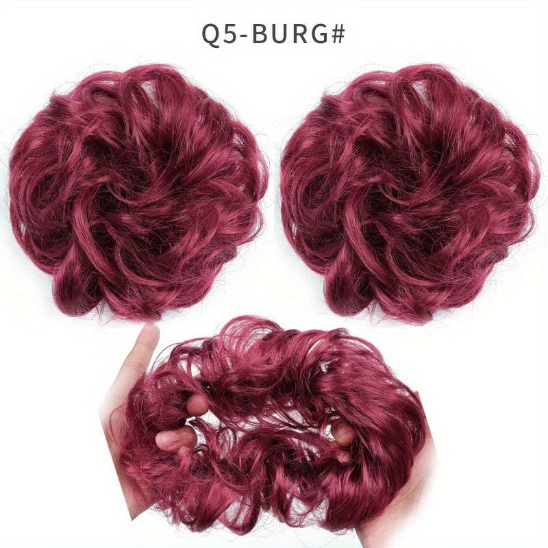 Messy Hair Bun Extensions Curly Wavy Chignon Scrunchy Updo Hairpiece