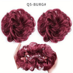 Messy Hair Bun Extensions Curly Wavy Chignon Scrunchy Updo Hairpiece