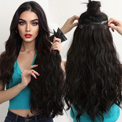 3pcs Set Curly Wavy Hair Extensions 55 88 Cm Long Brown Hair Extensions