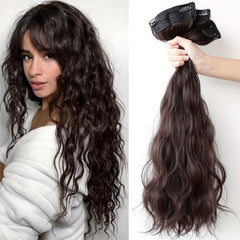 3pcs Set Curly Wavy Hair Extensions 55 88 Cm Long Brown Hair Extensions