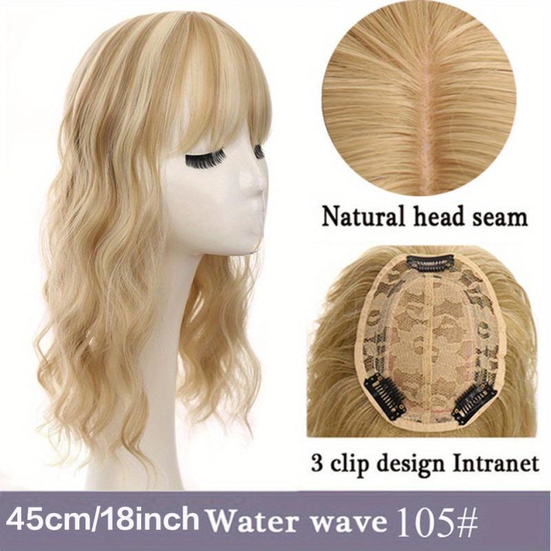 Long Water Wave Hair Pieces With Bangs 45-72 cm Synthetic Curly Hair Topper