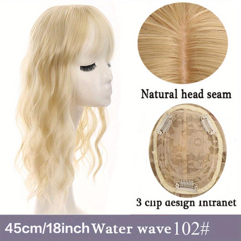 Long Water Wave Hair Pieces With Bangs 45-72 cm Synthetic Curly Hair Topper