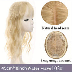 Long Water Wave Hair Pieces With Bangs 45-72 cm Synthetic Curly Hair Topper