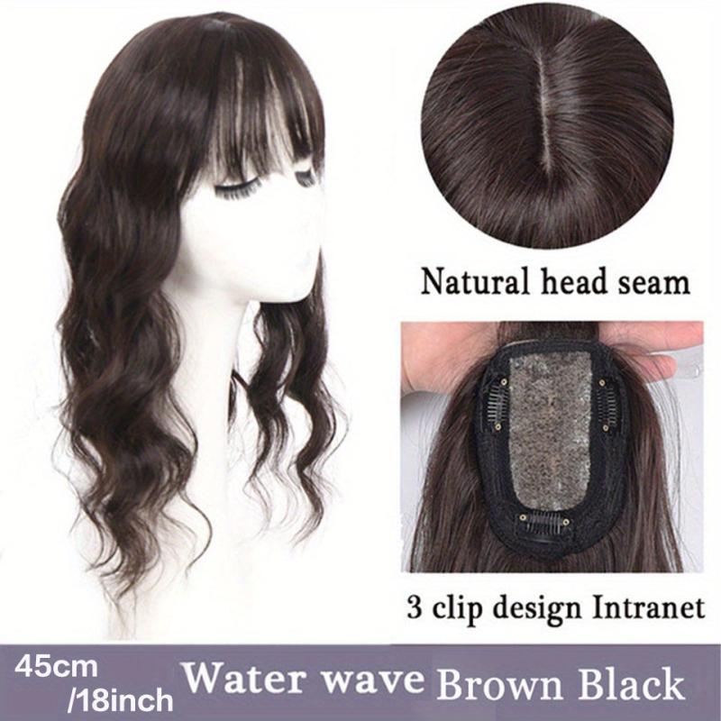 Long Water Wave Hair Pieces With Bangs 45-72 cm Synthetic Curly Hair Topper