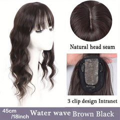 Long Water Wave Hair Pieces With Bangs 45-72 cm Synthetic Curly Hair Topper