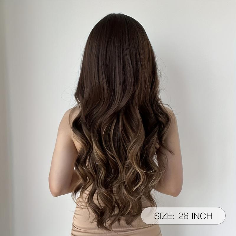Long Wavy Butterfly Haircut Wig Synthetic Fiber Hair Replacement Women
