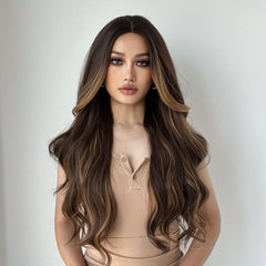 Long Wavy Butterfly Haircut Wig Synthetic Fiber Hair Replacement Women