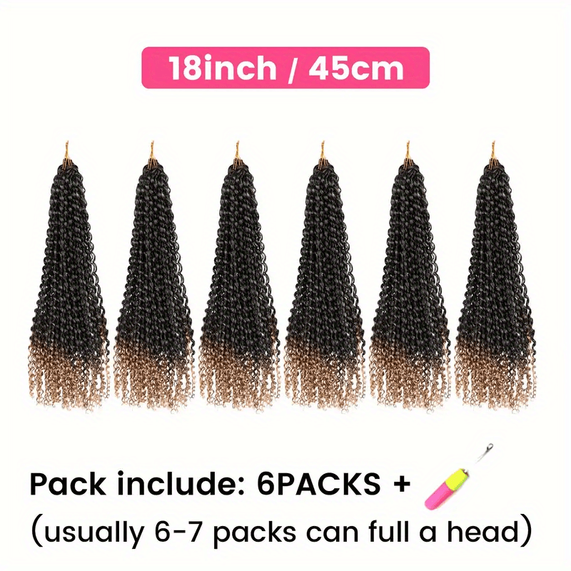 6pack 45 Passion Twist Braids Hair Pieces Synthetic Crochet Hair Extensions