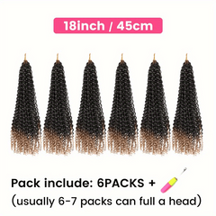 6pack 45 Passion Twist Braids Hair Pieces Synthetic Crochet Hair Extensions
