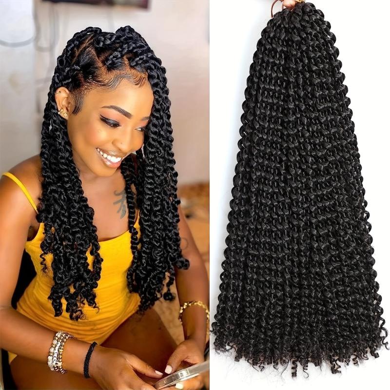 6pack 45 Passion Twist Braids Hair Pieces Synthetic Crochet Hair Extensions