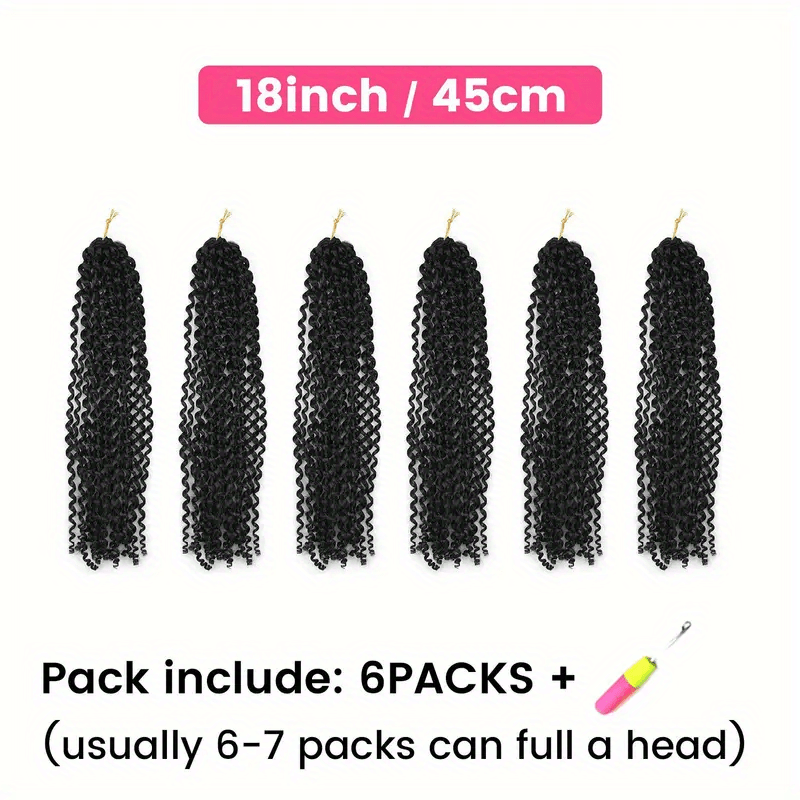 6pack 45 Passion Twist Braids Hair Pieces Synthetic Crochet Hair Extensions