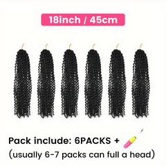 6pack 45 Passion Twist Braids Hair Pieces Synthetic Crochet Hair Extensions