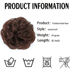 Messy Bun Hair Scrunchies Curly Wavy Chignon For Women Hairpiece