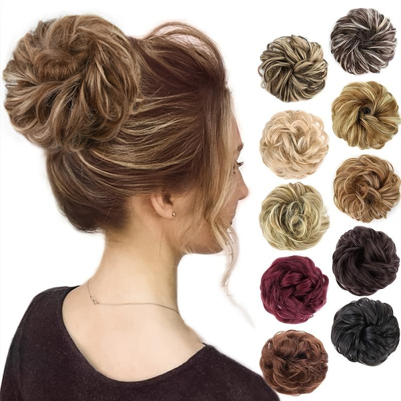 Messy Bun Hair Scrunchies Curly Wavy Chignon For Women Hairpiece