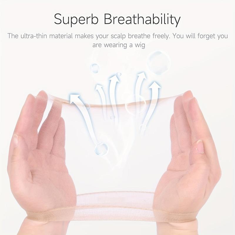 2 Pcs Transparent HD Wig Caps Sheer Thin Nylon Cap