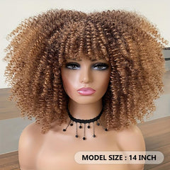Afro Kinky Curly Hair Wig For Women Synthetic High Temperature Fiber Hair Wig