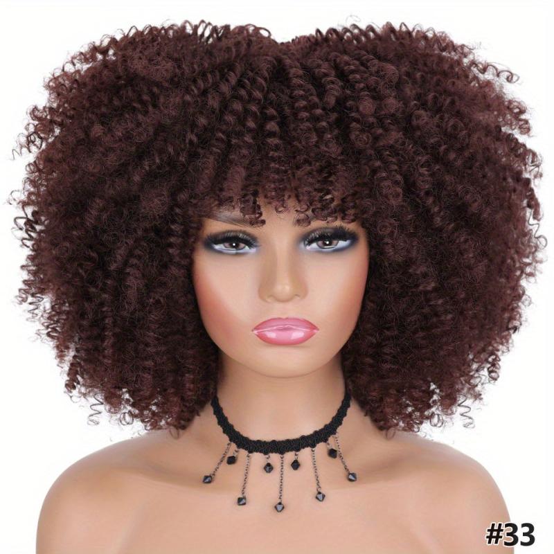 Afro Kinky Curly Hair Wig For Women Synthetic High Temperature Fiber Hair Wig