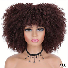 Afro Kinky Curly Hair Wig For Women Synthetic High Temperature Fiber Hair Wig