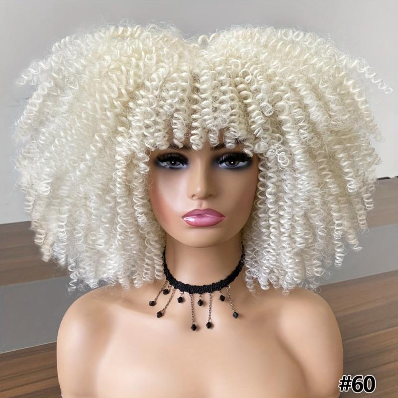 Afro Kinky Curly Hair Wig For Women Synthetic High Temperature Fiber Hair Wig