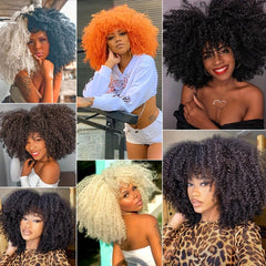 Afro Kinky Curly Hair Wig For Women Synthetic High Temperature Fiber Hair Wig