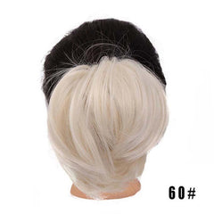 Women's Short Bun Headband Long Beard Monochrome Double Hair Bun
