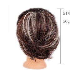 Women's Short Bun Headband Long Beard Monochrome Double Hair Bun
