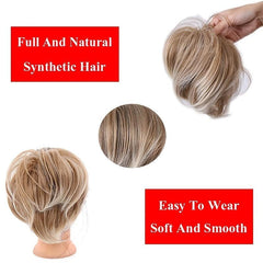 Women's Short Bun Headband Long Beard Monochrome Double Hair Bun