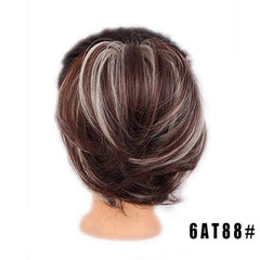 Women's Short Bun Headband Long Beard Monochrome Double Hair Bun