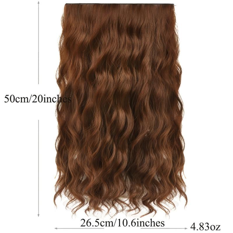 8 Cm Full Head Long Corn Wave Clip In Hair Extensions Brown