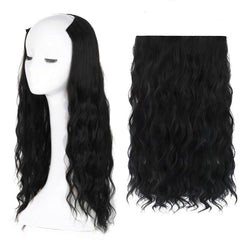8 Cm Full Head Long Corn Wave Clip In Hair Extensions Brown