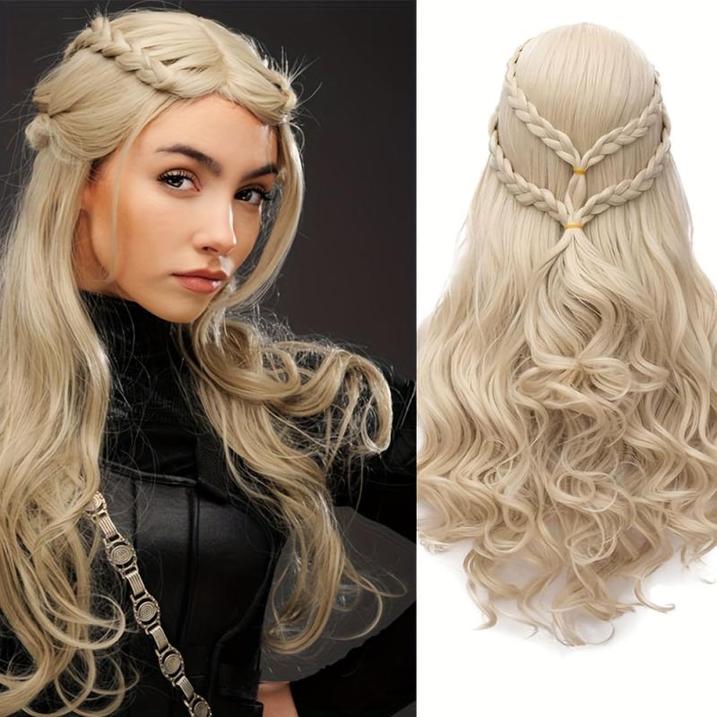 Braided Curly Cosplay Wig Women's Role Play Synthetic Hair Replacement