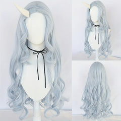 Long Wavy Silvery Gray Wig Anime Cosplay Wig + Wig Cap