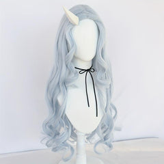 Long Wavy Silvery Gray Wig Anime Cosplay Wig + Wig Cap