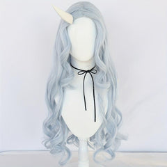 Long Wavy Silvery Gray Wig Anime Cosplay Wig + Wig Cap