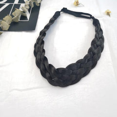Adjustable Braided Headband Synthetic Hairpiece Wide Brimmed Hair Hoop