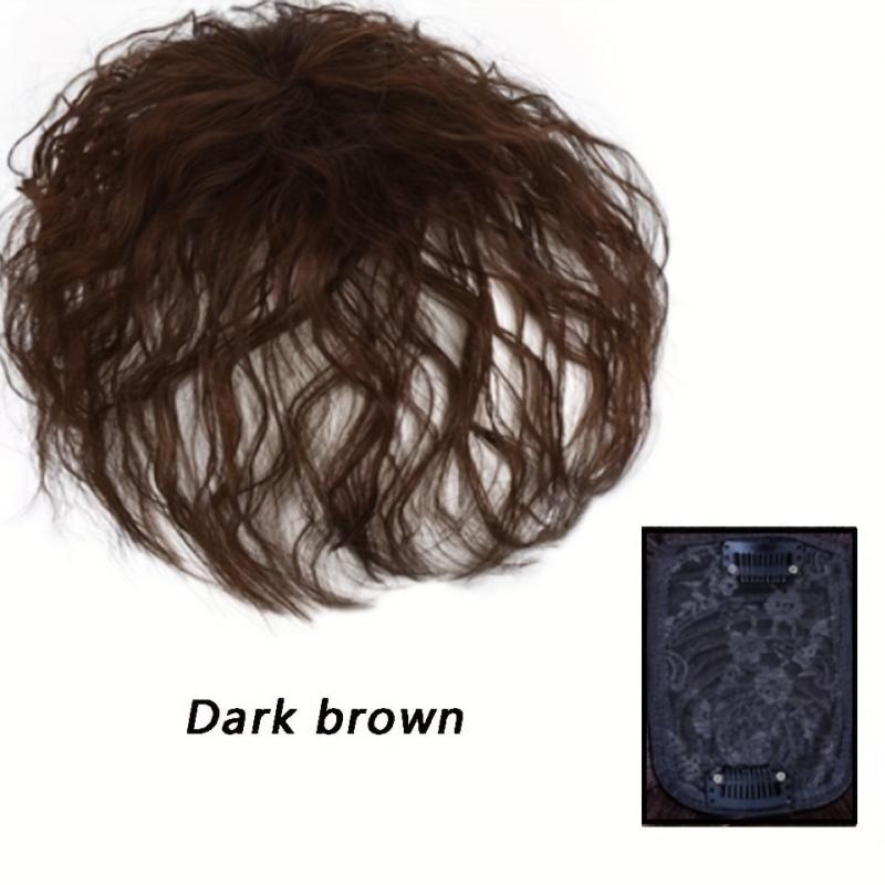Fluffy Hairpiece Clip In Hair Extensions Natural Brown Synthetic Hair Piece