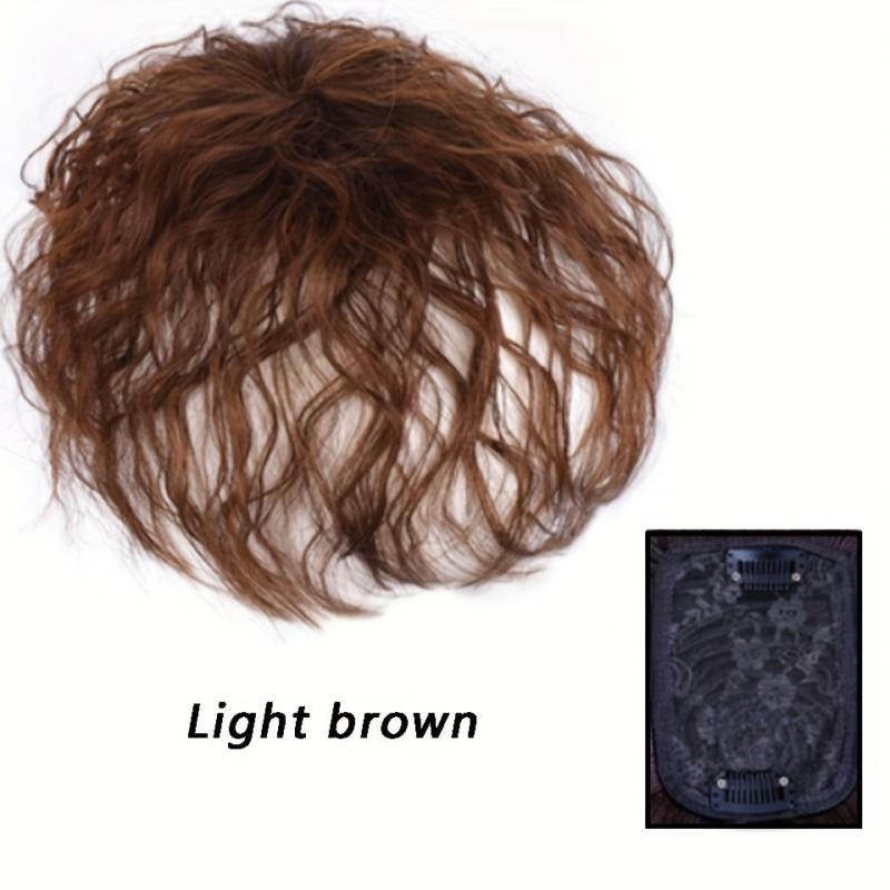 Fluffy Hairpiece Clip In Hair Extensions Natural Brown Synthetic Hair Piece