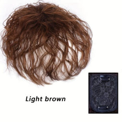 Fluffy Hairpiece Clip In Hair Extensions Natural Brown Synthetic Hair Piece