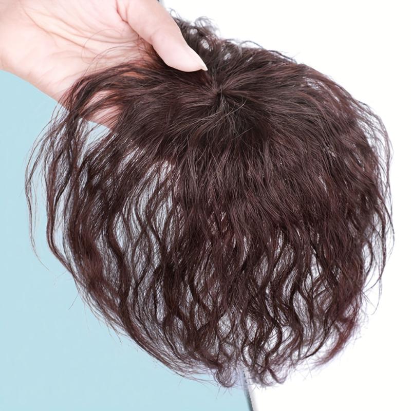 Fluffy Hairpiece Clip In Hair Extensions Natural Brown Synthetic Hair Piece