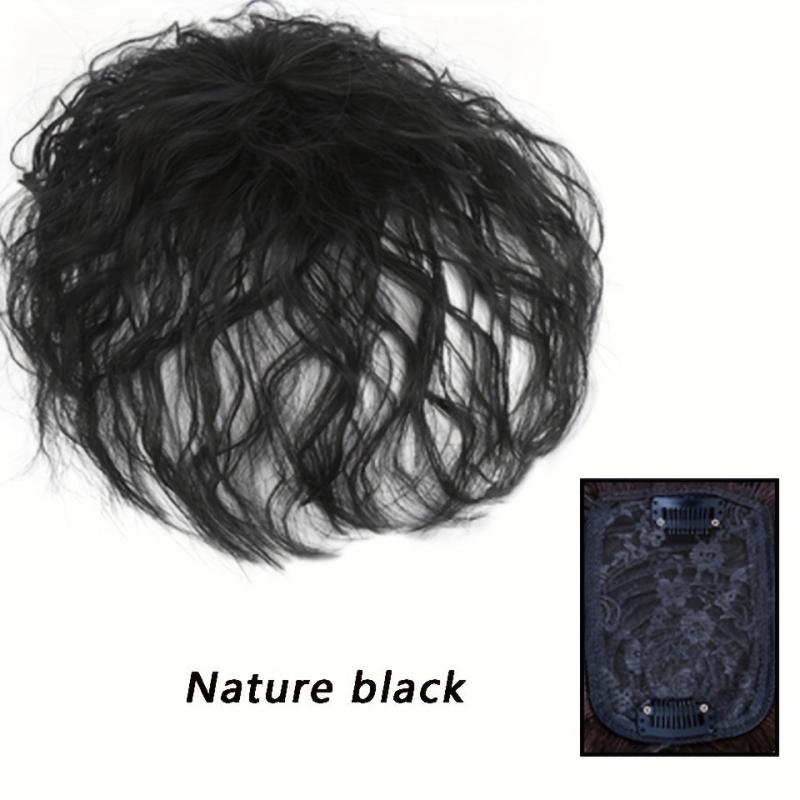 Fluffy Hairpiece Clip In Hair Extensions Natural Brown Synthetic Hair Piece