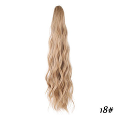 Long Wavy Ponytail Extension Claw Clip Mixed Brown Hairpiece 60cm