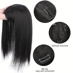 35 56cm Straight Hair Topper with Bangs Synthetic Hair Piece for Women