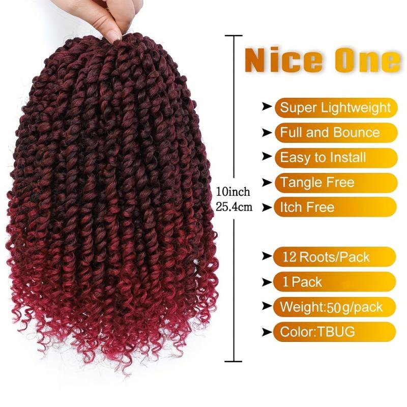 Passion Twist Crochet Hair Extensions 12 Strands Pre Looped Afro Curly Hair
