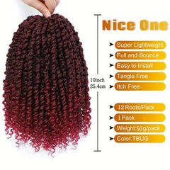 Passion Twist Crochet Hair Extensions 12 Strands Pre Looped Afro Curly Hair